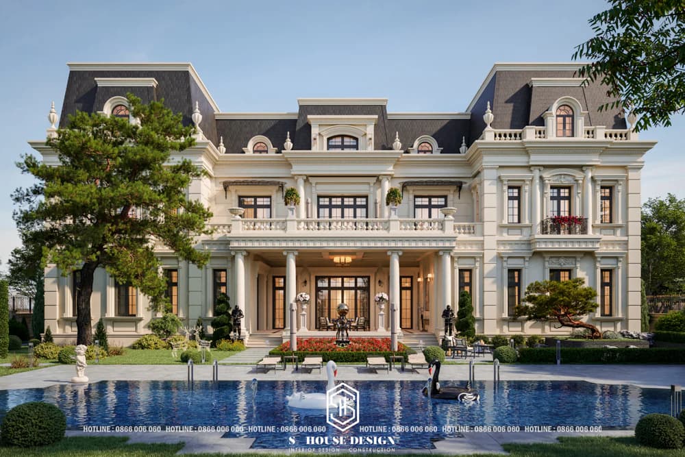 Mẫu Biệt Thự 3 Tầng Đẹp Hiện Đại Tân Cổ Điển Sang Trọng