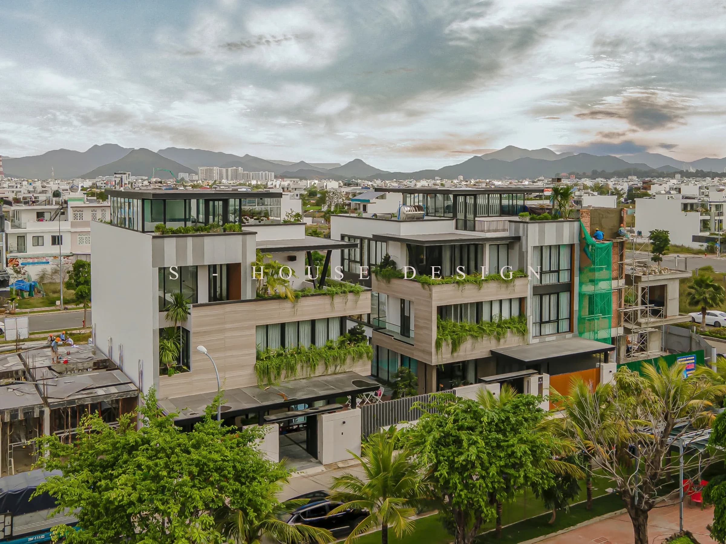 Hoàn thiện biệt thự song lập Hiện đại 600m2 tại Mỹ Gia Khánh Hòa