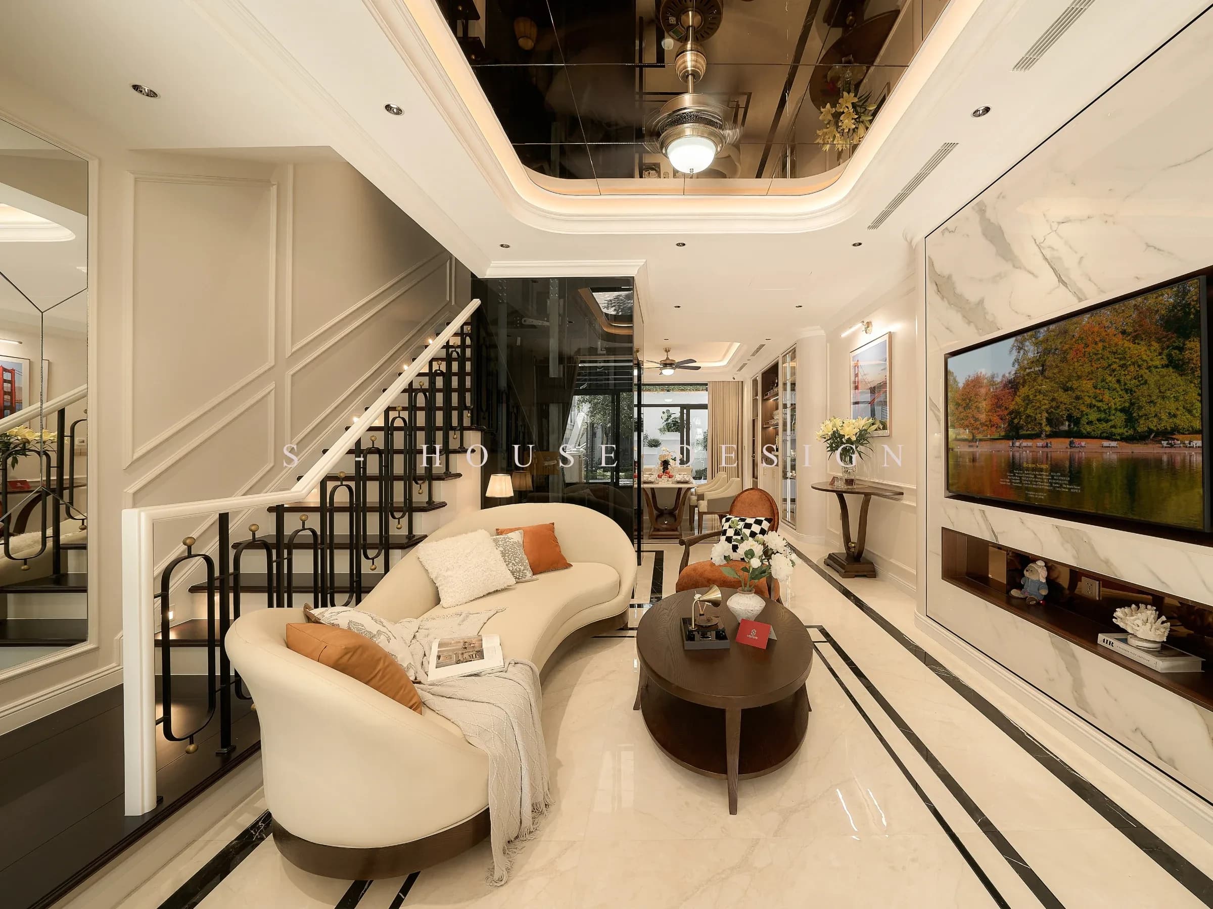 Hoàn thiện Nhà Phố Tân Cổ Điển 4 Tầng tại The Classia Khang Điền