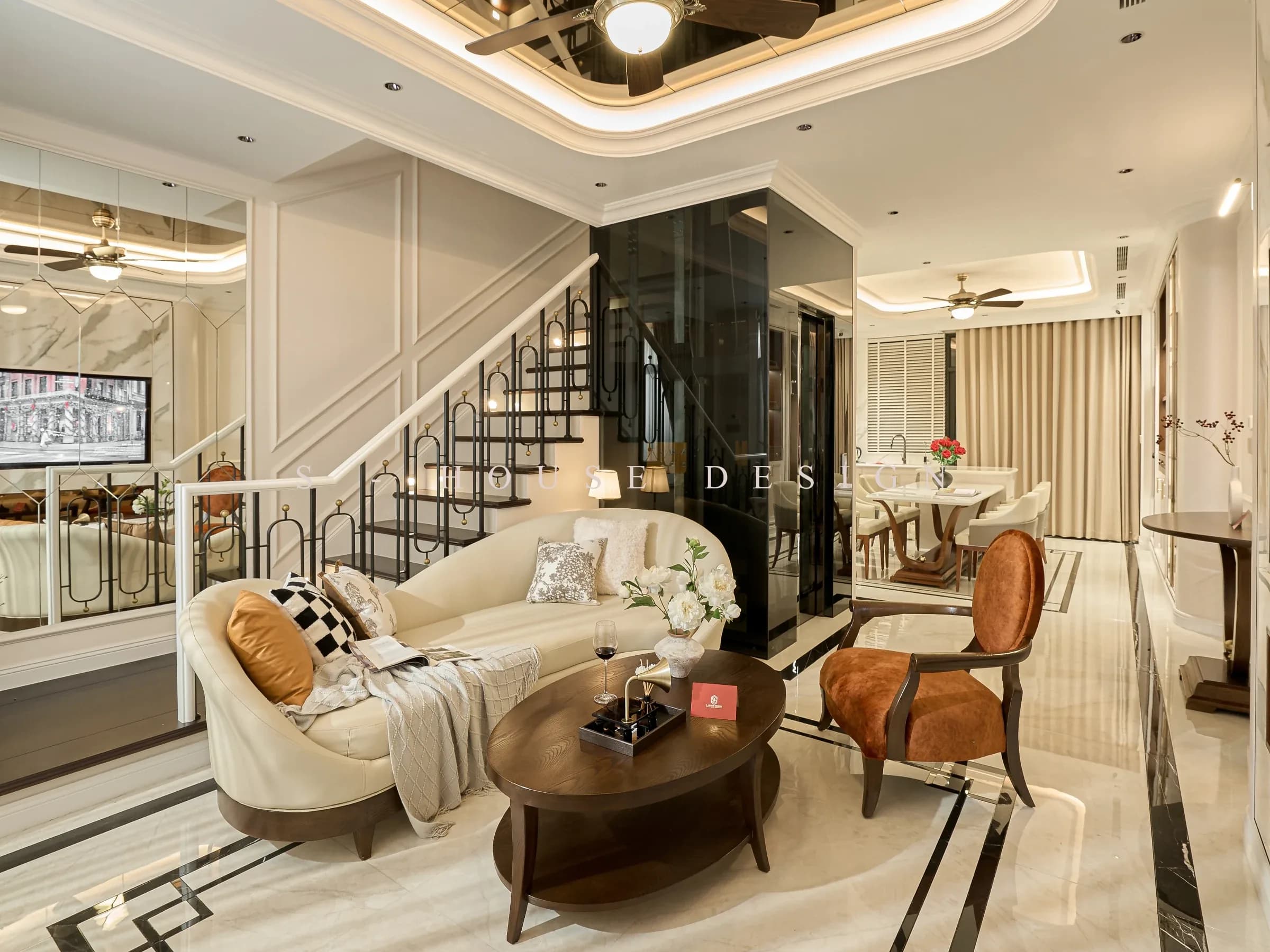 Hoàn thiện Nhà Phố Tân Cổ Điển 4 Tầng tại The Classia Khang Điền