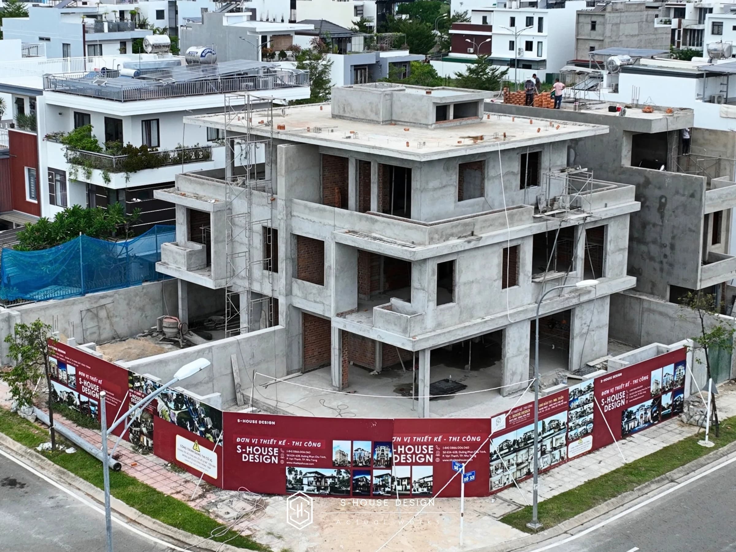 Family Villa - Thi công xây dựng biệt thự đôi Hiện đại 3 tầng KĐT Mỹ Gia