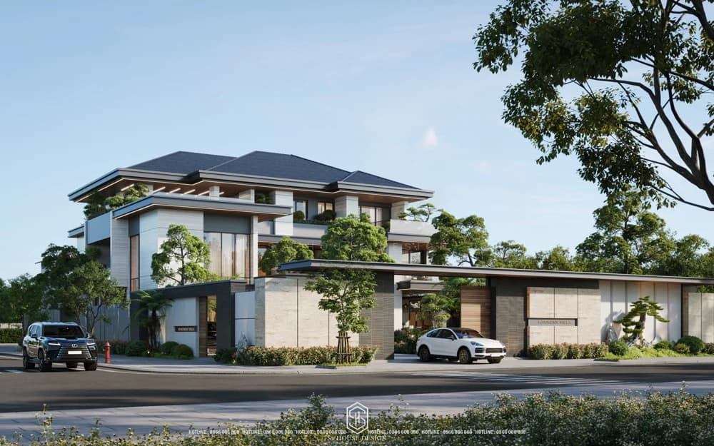 Thiết kế biệt thự hiện đại nghỉ dưỡng mái nhật 1500m2 tại Phú Yên