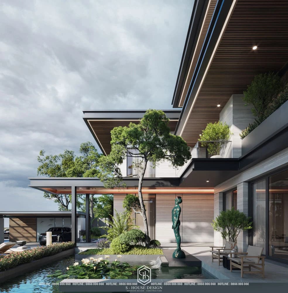 Thiết kế biệt thự hiện đại nghỉ dưỡng mái nhật 1500m2 tại Phú Yên