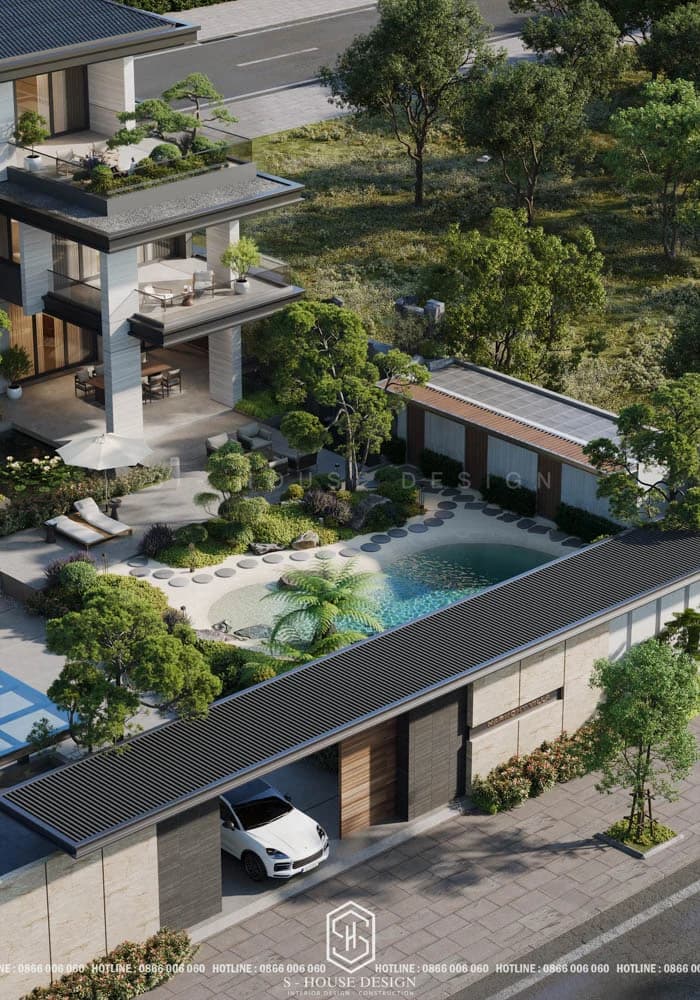 Thiết kế biệt thự hiện đại nghỉ dưỡng mái nhật 1500m2 tại Phú Yên