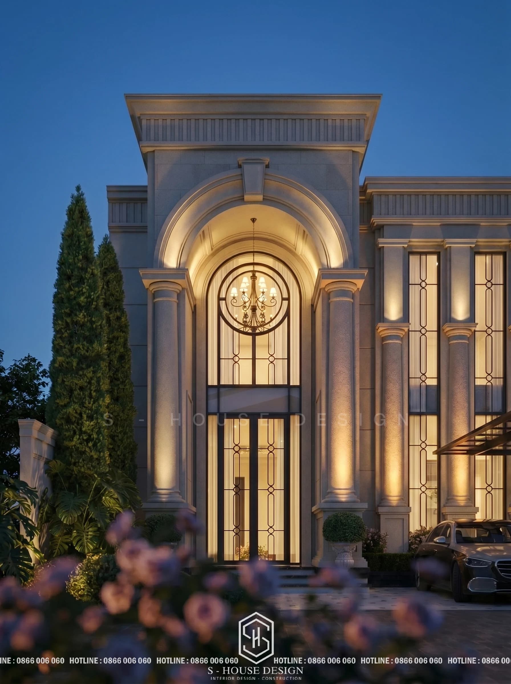 3-storey neoclassical villa design in Dak Lak