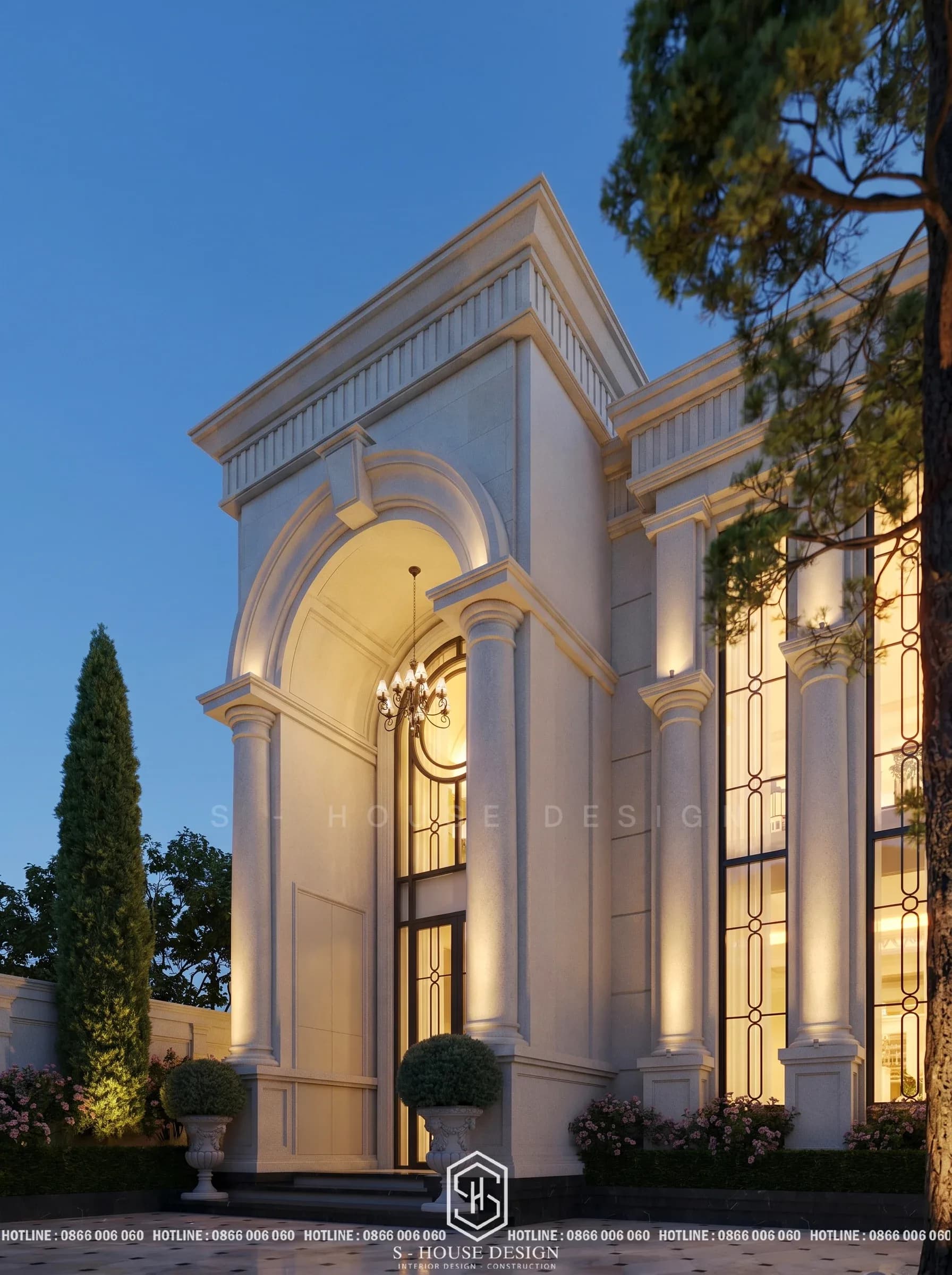 3-storey neoclassical villa design in Dak Lak