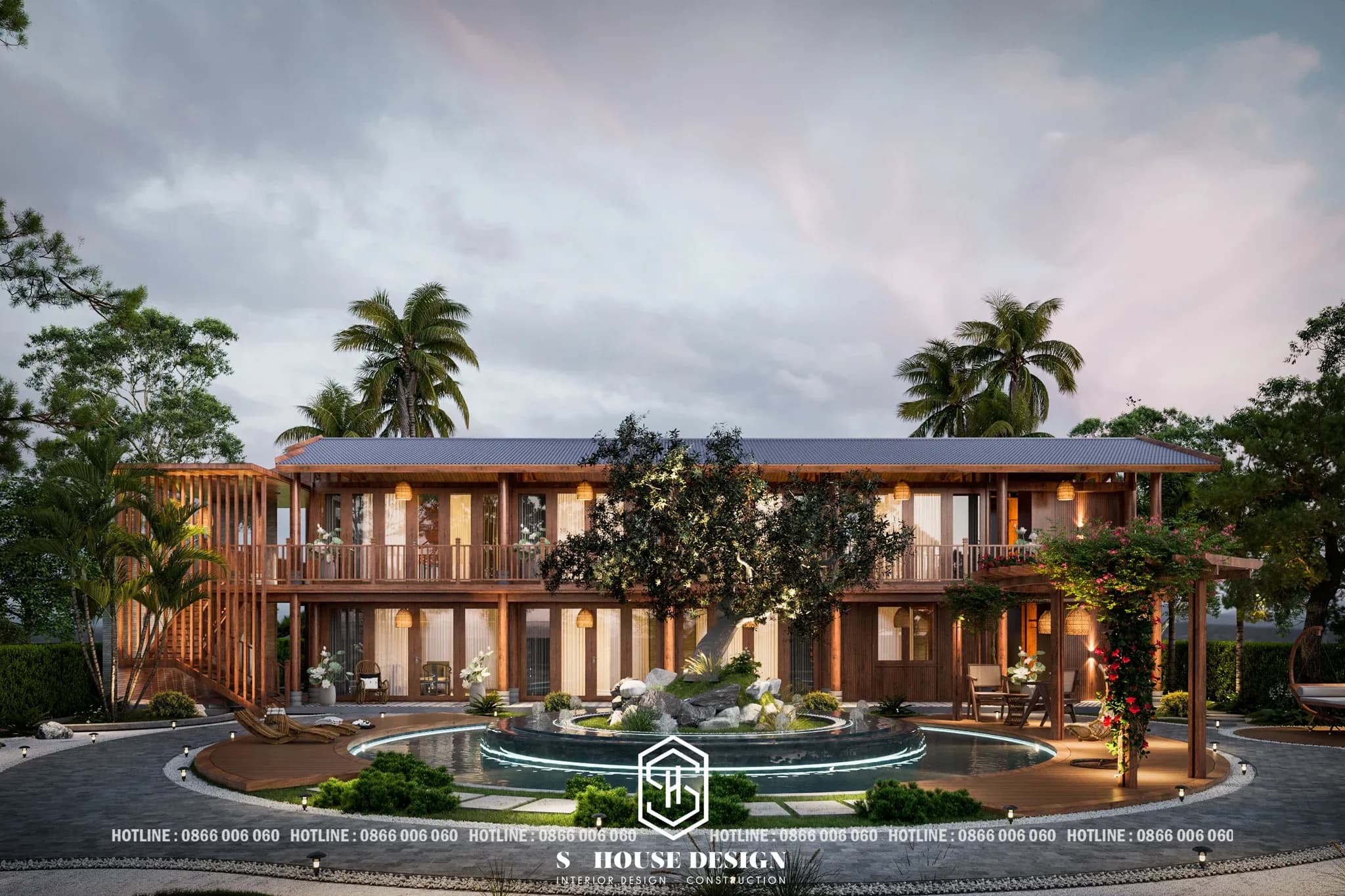 Diên Viện Villa - Thiết kế villa nghỉ dưỡng đẹp lung linh tại Diên Khánh quy mô 3000m2