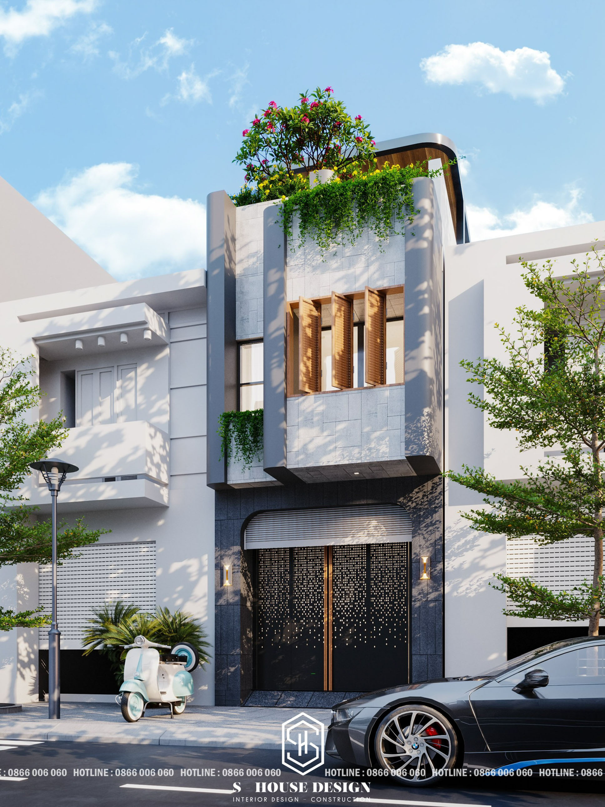 thiết kế nhà phố 5 tầng hiện đại tiện nghi nâng tầm giá trị sống