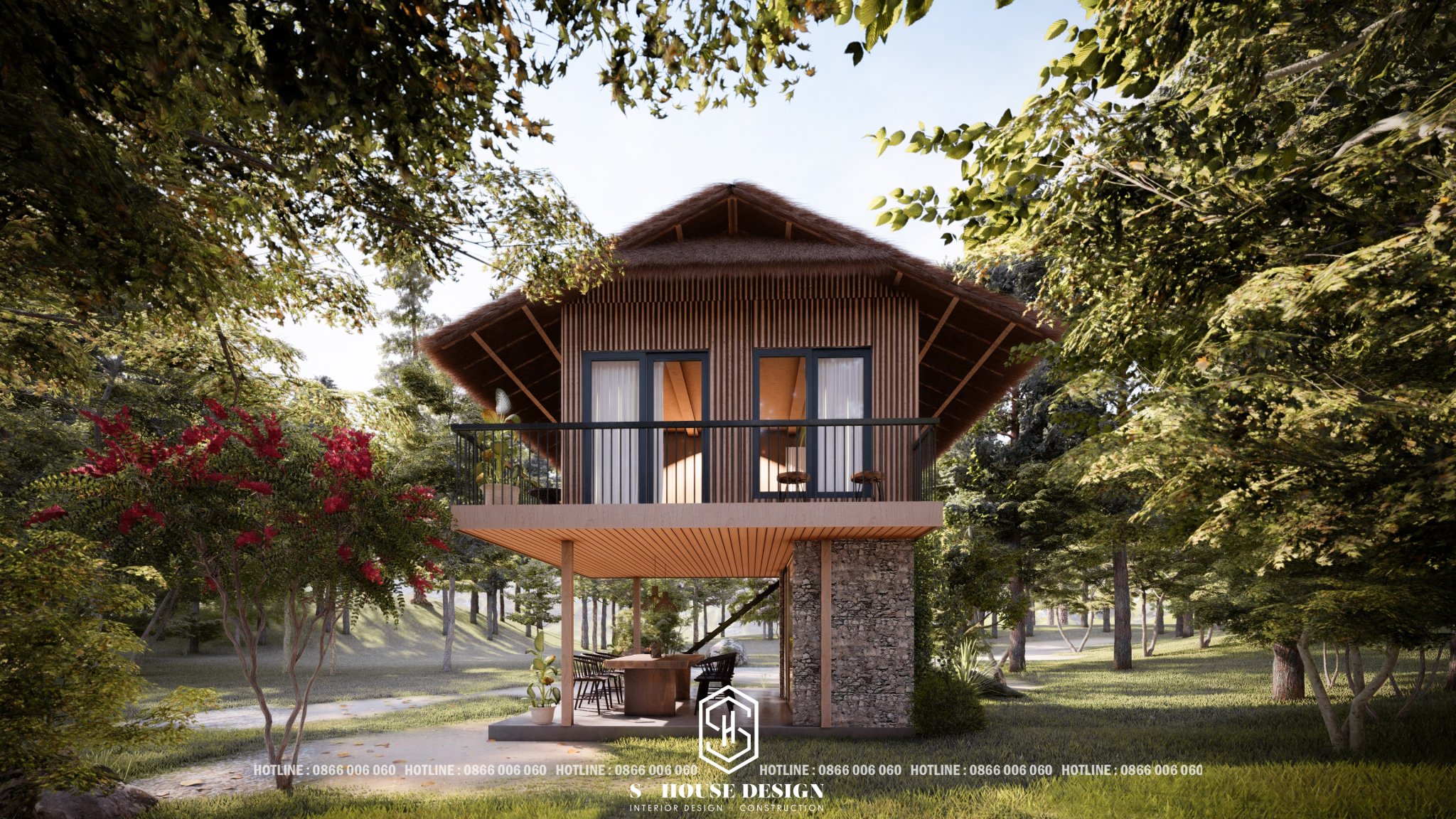 Thiết kế mẫu homestay 2 tầng 160m2 độc đáo tại Thạch Thất BT2290922  Kiến  trúc Angcovat